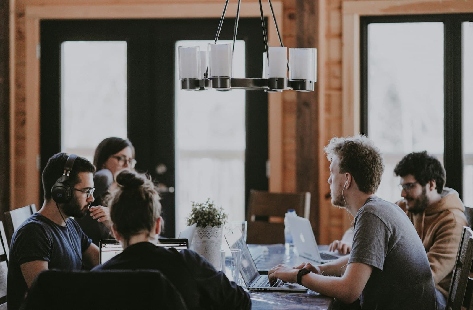 Team collaboration in a modern office